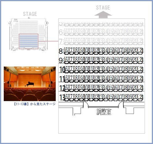 １F　8～13列　6～21番